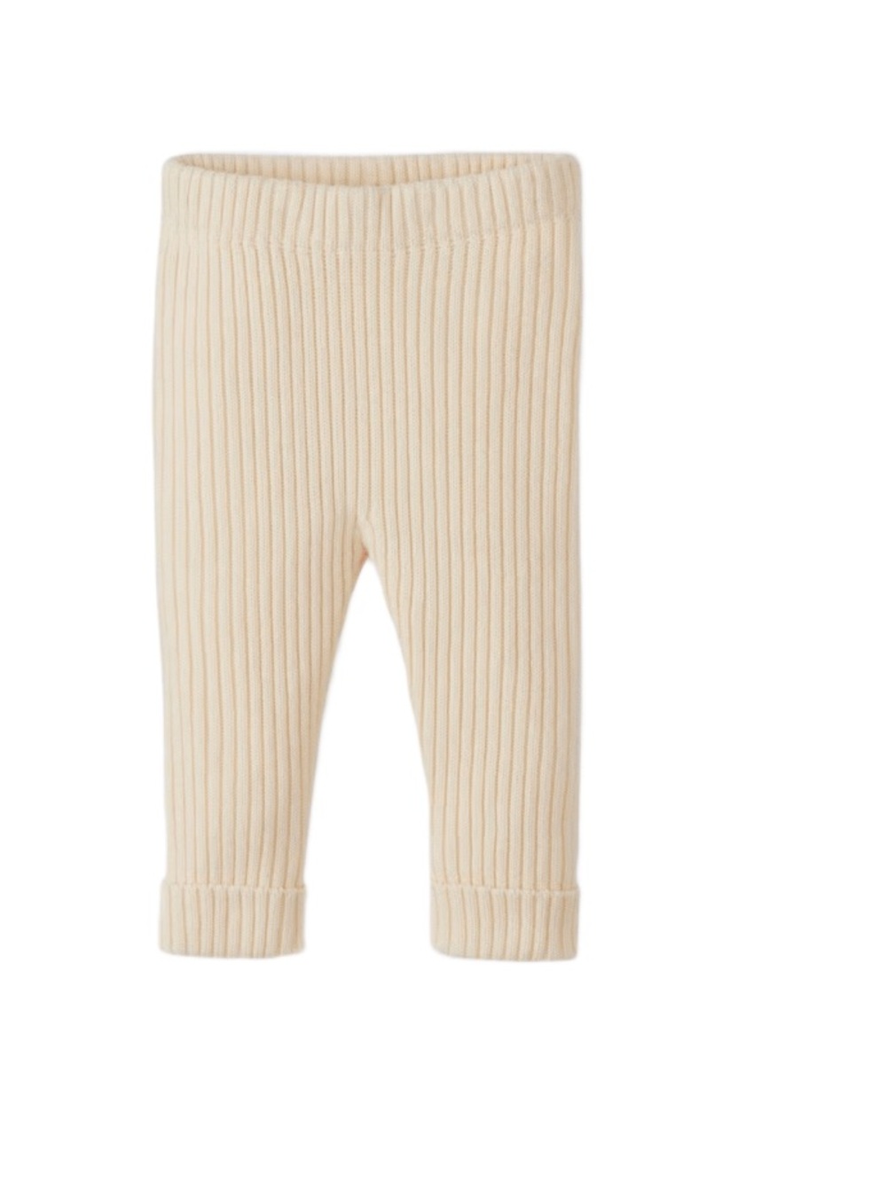 Hanna Andersson Cream Ribbed Knit Baby Leggings 3-6mo